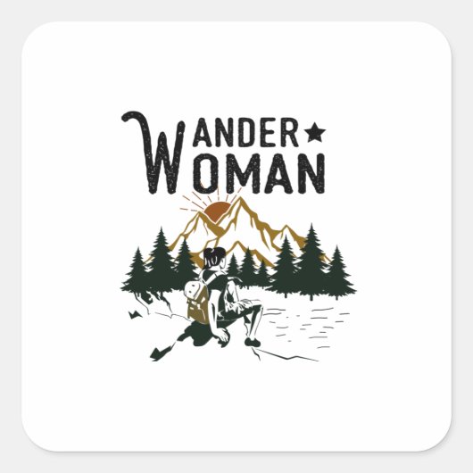 キャンパーギフト |ワンダーウーマン誕生日 スクエアシール (正面)