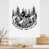 キャンパーギフト |山が誕生日 ポスター (キッチン)