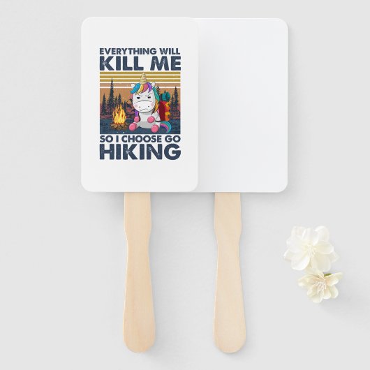 キャンパーギフト |移動ハイキング誕生日を選択 ハンドファン (正面&裏面)