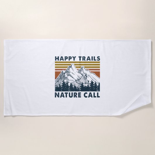 キャンパーギフト | Happy Trails自然コール誕生日 ビーチタオル (正面)