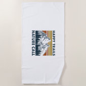 キャンパーギフト | Happy Trails自然コール誕生日 ビーチタオル (正面)