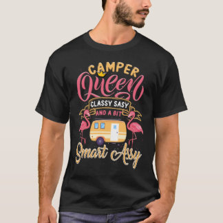 キャンパークイーンクラスサッシー頭が切れるキャンピおもしろいング Tシャツ
