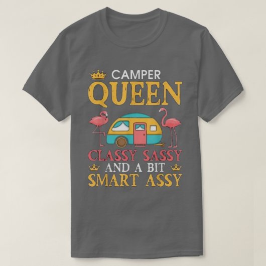 キャンパークイーンクラッシー頭が切れる女子おもしろい女子 Tシャツ (デザイン正面)