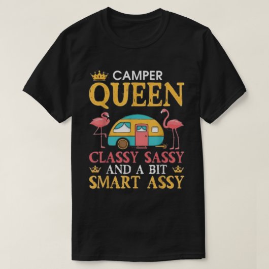 キャンパークイーンクラッシー頭が切れる女子おもしろい女子 Tシャツ (デザイン正面)