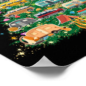 キャンパークリスマスツリー車キャンピングロービング ポスター (角)