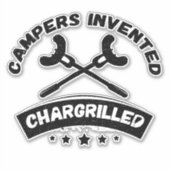 キャンパーズがチャージルキャンピングおもしろい引用文を発明 シール (正面)