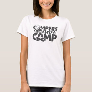 キャンパーズウィングキャンプおもしろい引用文ユーモア Tシャツ