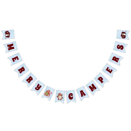 キャンパーズメリークリスマスバナー格言キャンパーデコール バンティングフラッグ (全)
