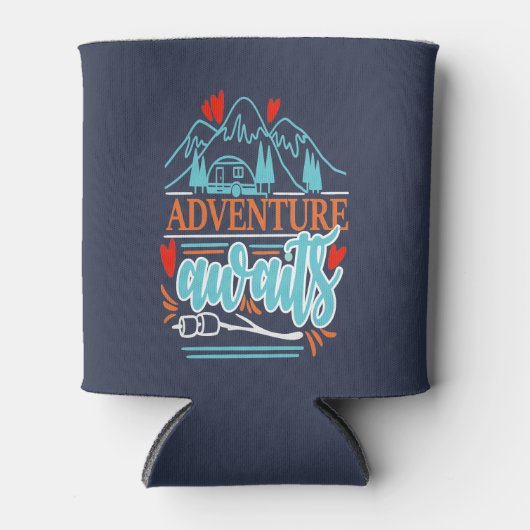 キャンパートレーラーキャンピングマウンテンアウトドアアドベンチャー 缶クーラー (正面)