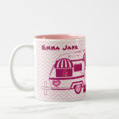 キャンパートレーラーバラは赤バレンタインデー ツートーンマグカップ (左)