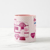 キャンパートレーラーバラは赤バレンタインデー ツートーンマグカップ (中央)
