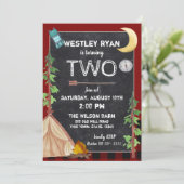 キャンパーバッファロープレイド誕生日キャンプ 招待状 (スタンド正面)