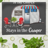 キャンパーパーソナライズされたキッチンタオル キッチンタオル (折り畳み)