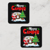 キャンパーメリークリスマスサンタキャンパーキャンピングトラック スクエア名刺 (正面/裏面)