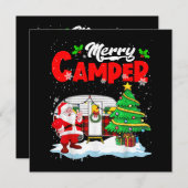 キャンパーメリークリスマスサンタキャンパーキャンピングトラック 招待状 (正面/裏面)