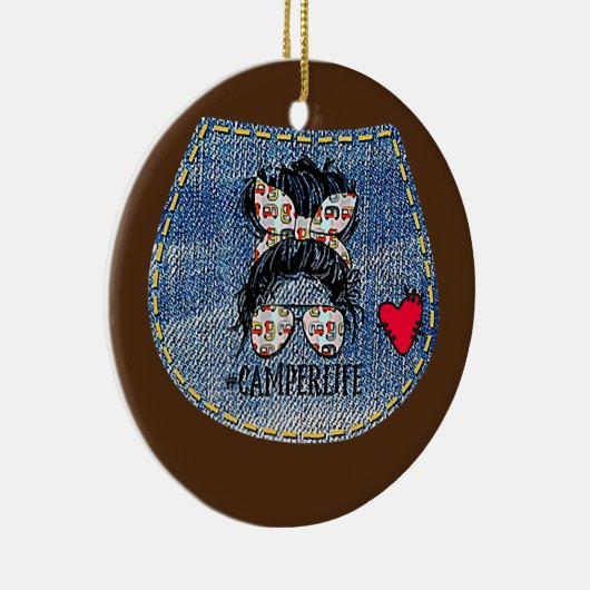 キャンパーライフメッシーバンマザーズ日キャンプ愛好家 セラミックオーナメント (右)