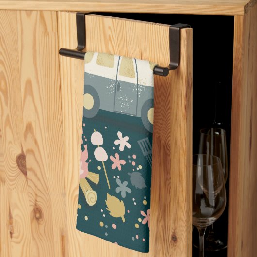 キャンパーライフ!ナイトタイムキッチンタオル キッチンタオル (三つ折り)