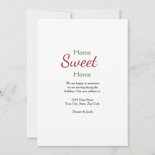 キャンパーレトロクリスマスレッドグリーンヴィンテージムービング シーズンカード (裏面)