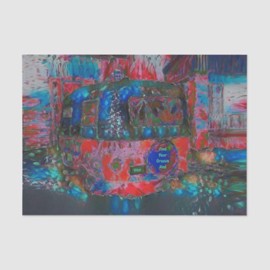 キャンパーレトロヒッピーあなたの溝とヴィーブを見つける 薄葉紙 (正面)