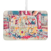 キャンパーレトロヒッピーのロードトリップ幸福の自由 カーエアーフレッシュナー (裏面)