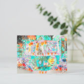 キャンパーレトロヒッピーグルーブ&ビベアポップ・アートのート ポストカード (スタンド正面)