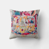 キャンパーレトロヒッピーロードトリップトゥハピネスフリーダム クッション (裏面)