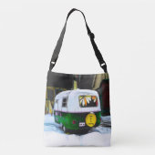 キャンパーレトロヒッピー生活はまさに行き過ぎ クロスボディバッグ (裏面)