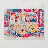 キャンパーレトロヴィンテージトラベルトレーラーおもしろい移動 ポストカード (正面)