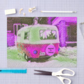 キャンパーレトロヴィンテージヒッピーハピネスイキャンピング 薄葉紙 (クラフト)