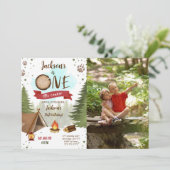 キャンパー誕生日フォト招待状 招待状 (スタンド正面)