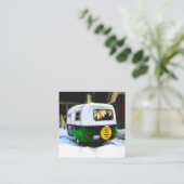 キャンパー販売とサービスヴィンテージ旅行トレーラー スクエア名刺 (スタンド正面)