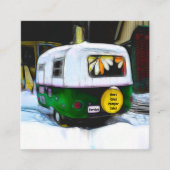 キャンパー販売とサービスヴィンテージ旅行トレーラー スクエア名刺 (正面)