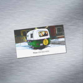 キャンパー販売とサービスヴィンテージ旅行トレーラー マグネット名刺