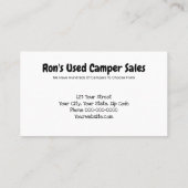 キャンパー·セールス·アンド·サービス·ビンテージ·トラベル·トレーラー 名刺 (裏面)