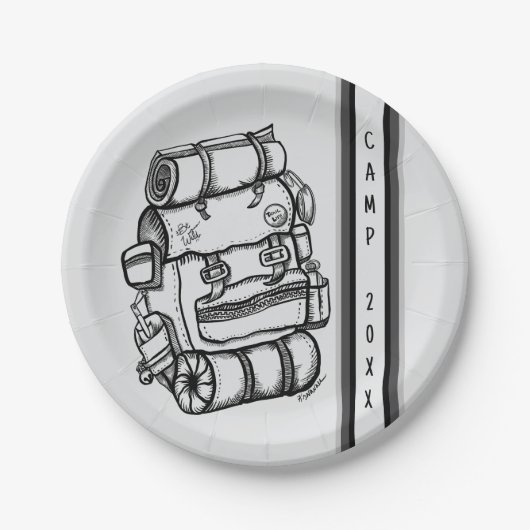 キャンパー/ハイカーパーソナライズされたキャンピングピクニック ペーパープレート (正面)