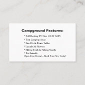 キャンパー・バン連絡とウィルダネスRVサイトカード 名刺 (裏面)