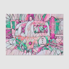 キャンパー·ライフはピンク·グリーン·ヒッピーの旅 薄葉紙