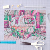 キャンパー·ライフはピンク·グリーン·ヒッピーの旅 薄葉紙 (クラフト)