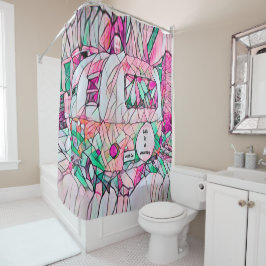 キャンパー·ライフは旅の一つだ環境にやさしいことをしよう·ピンク·ヒッピー シャワーカーテン