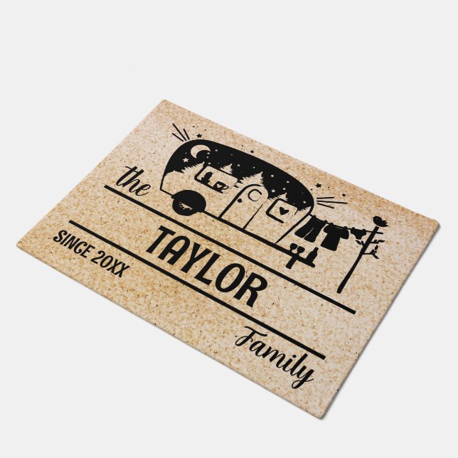 キャンパーRVトラベルトレーラーキャンピングカンパーヴァンキャラバン ドアマット (アングル)