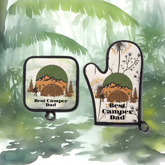 キャンパ最高のーパパフォレストウッドランズテントファーザーズデイ 鍋つかみ&鍋敷きセット