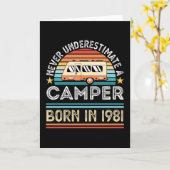 キャンパ生まれー1981 40thバースデーキャンピングギフト カード (黄色い花)