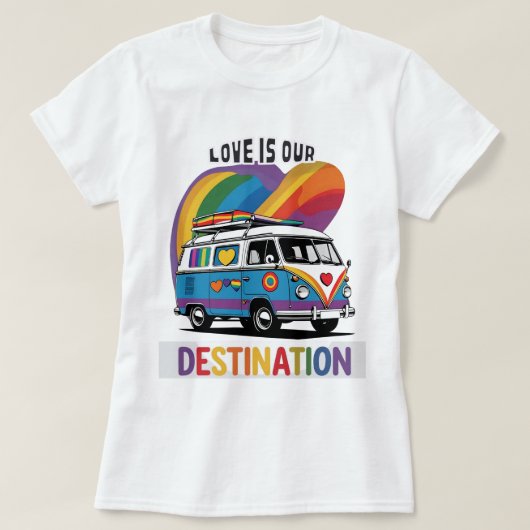 キャンパ誇りを持ったー – Rainbow RVプライドTシャツ Tシャツ (デザイン正面)