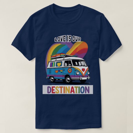 キャンパ誇りを持ったー – Rainbow RVプライドTシャツ Tシャツ (デザイン正面)