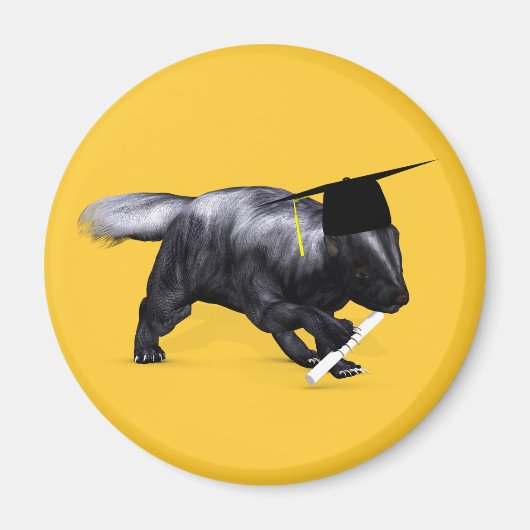 キャンパ頭が切れるスのスカンク マグネット (正面)