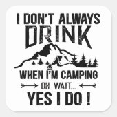 キャンピおもしろいングと飲みことわざ スクエアシール (正面)