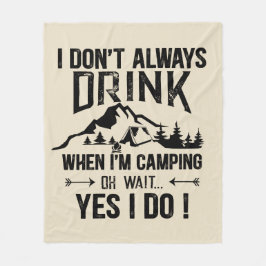 キャンピおもしろいングと飲みことわざ フリースブランケット