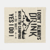 キャンピおもしろいングと飲みことわざ フリースブランケット (正面(横))