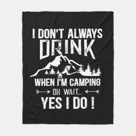 キャンピおもしろいングと飲みことわざ フリースブランケット