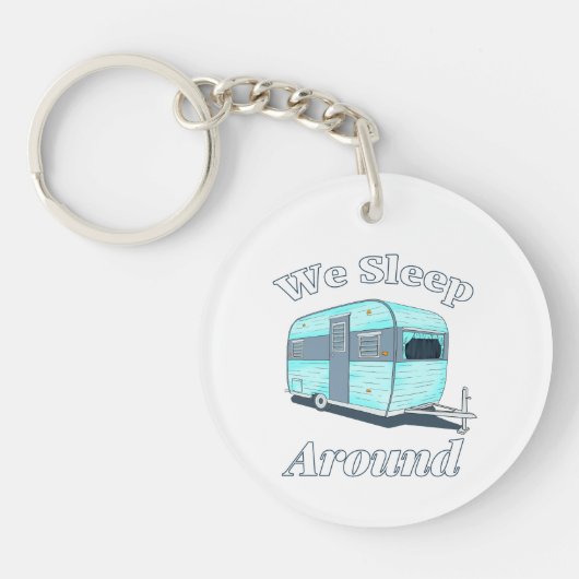 キャンピおもしろいングウィースリープRVのまわりに キーホルダー (正面)